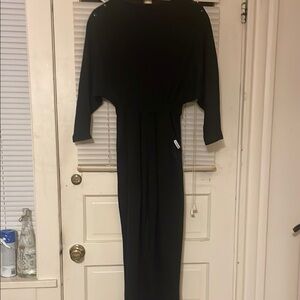 Vintage Elegant Black Dress Jean St Germaine (00038)